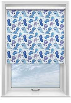Roarsome, Blue - Twist&Fit Roller Blind